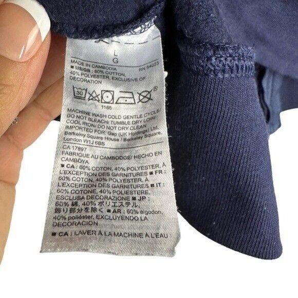 Gap Women’s Zip Hoodie Navy Size Large - Picture 5 of 7